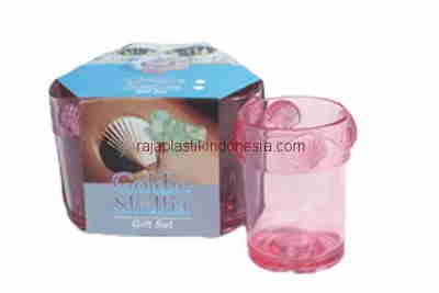 GELAS PLASTIK KERANG SHELLIA SET 3
